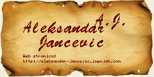 Aleksandar Jančević vizit kartica